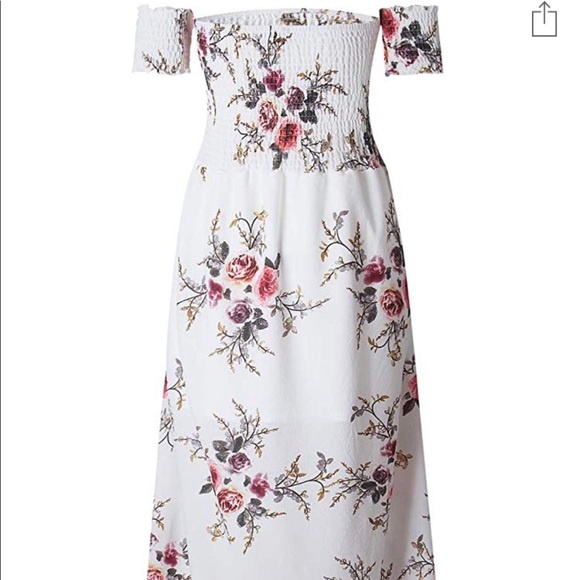 Off the Shoulder Floral Maxi Dress - Picture 2 of 2